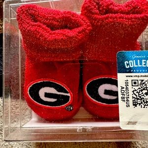 UGA Georgia Bulldogs baby booties